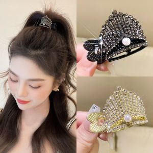 High Ponytail Clip Full Diamond Hair Clip Pearl Fashion Hairpins Hair Accessories