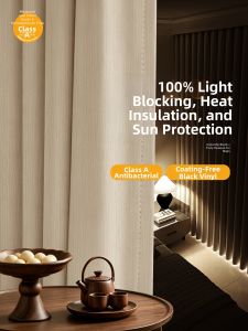 LEZHIHE | Insulation Heat Sun Protection Full Blackout Chenille Curtains