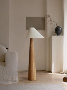 Japanese Wabi-Sabi Style Floor Lamp Rustic Solid Wood Tea Room Living Room Bedroom Study Chinese Style Tea Room Floor Lamp