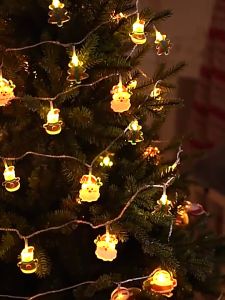 HARVEY 2m Christmas themed decorative lights Christmas LED light battery powered snowflake pinecone Santa Claus party decoration light Atmosphere light