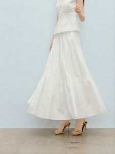 HOPESHOW | Cotton Lace Sweet White A-Line Long Skirt