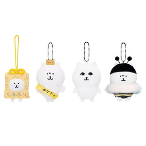 YF Joke Bear Plushie Keychain Bee Crown Omamori Mascot Pendant Cute White Bear Bag Charm Gift FY