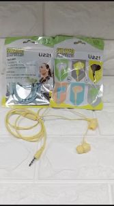Headset Macaron U-221 + Mic Stereo Handsfree Earphone Extra Bass u221