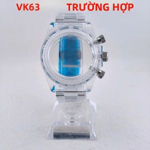 Vỏ Đồng Hồ Bằng Kính Trong Suốt 40mm Được Sửa Đổi Phù Hợp Cho Mặt Số 29mm VK63 VK64 Phụ Kiện Đồng Hồ Chuyển Động