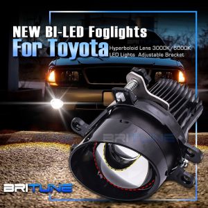 ไฟตัดหมอก LED Hyperboloid Bi สำหรับ Toyota Corolla Yaris Auris Hilux RAV4 Camry Avensis Highlander Verso Fortuner Projector