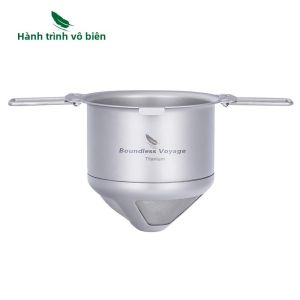 Chuyến Hải Hành Vô Biên Titan Lọc Cà Phê Có Thể Tái Sử Dụng Kim Loại Không Giấy Đổ Cà Phê Ti6002P Ngoài Trời Bộ Đồ Ăn Tròn