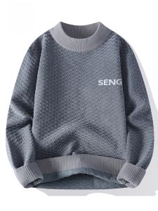 ROMON | Loose Fit Casual Knitwear Round Neck Thickened Warm Inner Wear Sweater For Men Romon Brand Fashionable Autumn Winter New Style