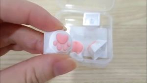 ZIFRIEND Cat Claw Keycap Single Silicone Mechanical Keyboard Keycap Corgi Butt Super Cute Gift White Pink PBT