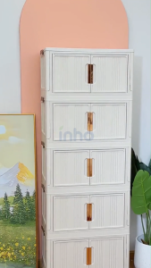 【𝗟𝗮𝗿𝗴𝗲𝘀𝘁 𝗦𝗶𝘇𝗲】INHO L80/88cm (2-5 Layers) Double Doors Storage Box Multipurpose Stackable Foldable Storage Cabinet