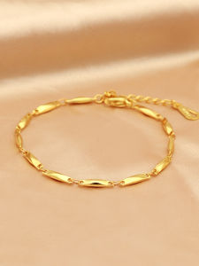 Luxurious Titanium Steel Wave Pattern Bracelet for Women Retro Gold Color Self-Discipline Friend Chain Fresh 2024 New Style