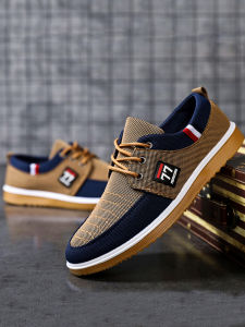 SHIPAILUO | Mens Casual Breathable Wear-Resistant Shoes Beijing Style Canvas Shoes Slip-On Anti-Slip Rubber Sole Low Cut Flat Heel Sneakers