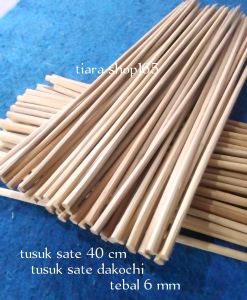 Tusuk sate stik bambu tusukan dako chi tusuk seafood sate jumbo panjang 40 cm tebal 7 mm ujung runcing per 50 tusuk
