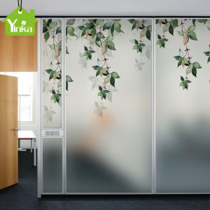 Wicker Vine Lawn Wall Sticker Green Glass Paster Large Show Window Decoration Commercial Shop Door Glass Door Sticker