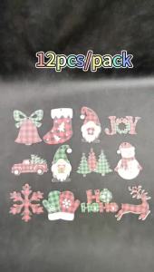 (12Pcs/pack)Size 5.1-10Cm Christmas Wooden Dwarf Ornaments Decorations Party Holiday Atmosphere Creation