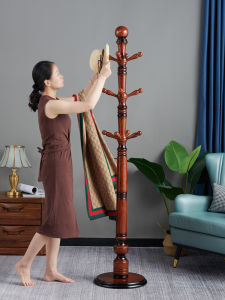 High Quality Wooden Clothes Hanger Rack Vintage Style Free Standing Bedroom Living Room Indoor Real Wood Clothes Hanger