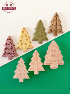 Mô Phỏng Cây Thông Giáng Sinh Cookie Stamps Mould Baking Dies 3D Pressed Sugar Art Baking Utensils Cartoon Style Cookie Cutter