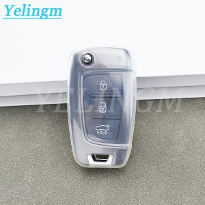 Transparent TPU Car Key For Hyundai Elantra Solaris Tucson i30 i35 i40 KONA Genesis Santa Fe AzeraCase Cover Holder Shell Fob