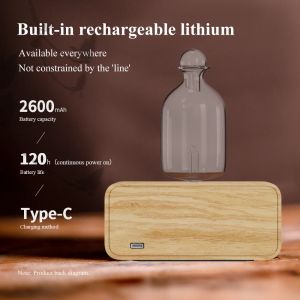 Waterless Aroma Essential Oil Diffuser Rechargeable Wooden Fragrance Electric Scent Diffuser Built-in Battery Nebulizer For Home