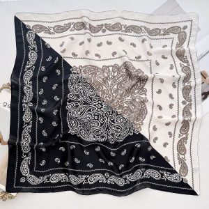 2024 Summer New Arrival Color Matching Paisley Silk Scarf Womens Daily Travel Matching Scarf Stylish All-Matching Western Style Square Scarf