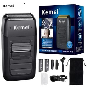 Máy Cạo Râu Không Dây Có Thể Sạc Lại Kemei KM-1102 Dành Cho Nam Giới Máy Cạo Râu Lưỡi Kép Dao Cạo Râu Đa Chức Năng Chăm Sóc Da Mặt Mạnh Mẽ Với Khả Năng Sạc USB