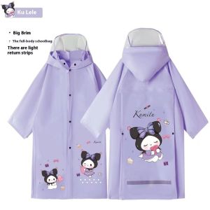 JIULONGZHAO เสื้อกันฝนกันน้ำการ์ตูนของเด็ก มีแถบสะท้อนแสง