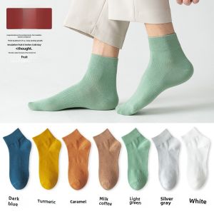 Socks Male Socks Low Ankle Cotton Bottom Deodorant and Sweat-Absorbing Summer Thin Mid-Calf Length Socks Men Short Spring & Fall Ins Fashion