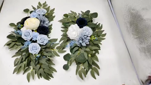 Artificial Flowers Kit Simulated Silk Rose Flowers&Leaves For Wedding Party Welcome Sign Home Decoration