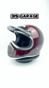 HELM CAKIL KHC FULL FACE MOTIF LIST CHROME PET FREE GOGLE+ST+BUFF MASKER