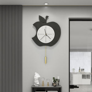 Minimalist Nordic Series Swing Wall Clock New Hot Sale Home Living Room Simple and Fashion Mute Creative Vintage Clock Art Apple Decorations 42*38cm
