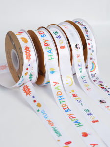 Birthday Ribbon Baking Floral Bouquet Colorful Silk Ribbon Gift Box Packaging DIY Handmade Floristry Childrens Day Ribbon