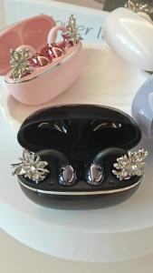 Fashion OWS Clip On Earbuds ENC Clear Call Low Latency Bluetooth Headphones with Free Rhinestone Butterfly Accessories