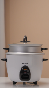 Dowell Rice Cooker with Food Steamer 3/5/10 Cups | Automatic Keep Warm | Aluminum Rice Bowl | White | RCS-03/RCS-05/RCS-10