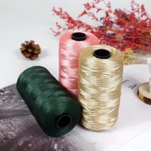 1pc 100g/reel New Summer Crochet Yarn Satin Webbing Designed Blended Fancy Yarn for DIY Hat Handbag Sweater Hat