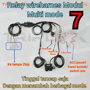 relay set lampu tembak triple x rellay set relai led tambahan mini projie proji rally  otomatis