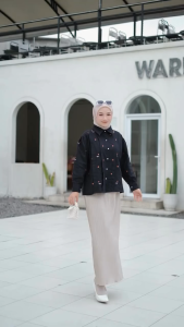 Marhana / FLOWER TOP BORDIR / Blouse Muslim Terbaru Bahan Linen Rami / Atasan OOTD Hijab Ngampus All Size Fit to L