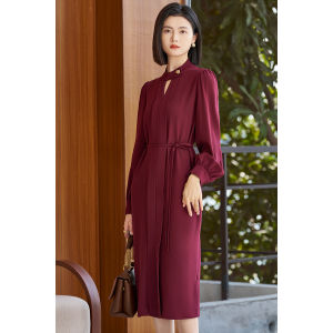 Misoshine | Sophisticated & Slimming Ankola Red Fitted Wrap Dress