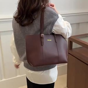 Womens Bag Large Capacity Soft Leather Tote Bags Casual Versatile Single Shoulder Handbag Mommy Handbags 2025 Autumn and Winter