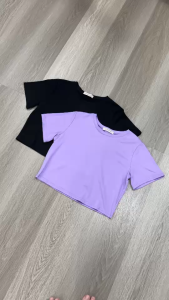 SV 6605 - Basic Crop Shirt | Silvervogue | Atasan Katun Stretch Pakaian Kasual Wanita