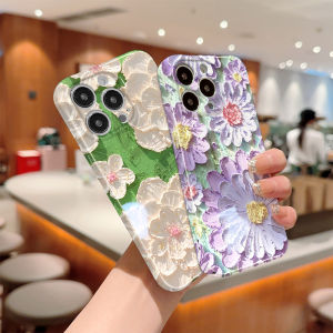 Hontinga All-inclusive Film Casing For VIVO Y21 Y33S Y33T Y21S Y21A Y21T T1X 2021 Case Korean film Phone Case Bright flowers Back Casing lens Protector Design Hard Cases Shockproof Shell Full Cover Casing For Girls