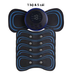 Miếng Dán Massage Cổ Điện EMS 19 Cấp Độ Kích Thích Cơ Dạng Gel Di Động Giúp Thư Giãn Cổ Và Giảm Mệt Mỏi