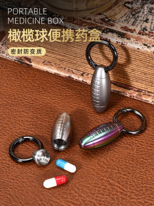 Portable Mini Medicine Box Heart Savers Moisture Proof Sealed 304 Stainless Steel Keychain Carry-On Medicine Case