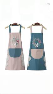 Kitchen Waterproof Oilproof Oxford Cloth Pocket Striped Apron Can Wipe Hands/Workwear Men and Women/Pakaian Kerja