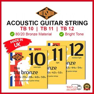 ROTOSOUND TB10 / TB11/ TB12 - Tru Bronze 80/20 Bronze Acoustic Guitar Strings | Tali Gitar Ori 1 Set