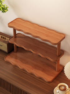 Desktop Cup Holder Rack Table Cup Storage Organizer Coffee Water Cup Storage Entrance Shelf Bamboo Material Density Board Layer