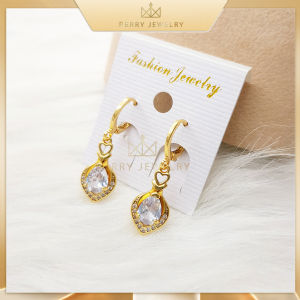 Bông Tai Tòn Ten Nữ Đính Đá Đẹp Xinh Thiết Kế Cổ Điển Quý Phái B25V16 | Berry jewelry