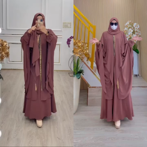 TERBARU! Set Gamis Syari Jubah+Hijab Huddie Kode AZIMIN Bahan Kringkel Premium By Ory AjeZas Collect