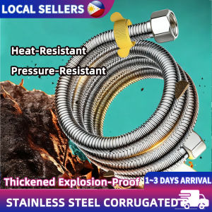 Stainless Steel Corrugated Hose Flexible Thickened Water Pipe Explosion-Proof Cold Hot Water Outlet Bellows