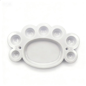 Plastic Art Painting Palette Oval Multi-Well Mixing Tray for Watercolor Acrylic Oil Paints Multiple Models Available