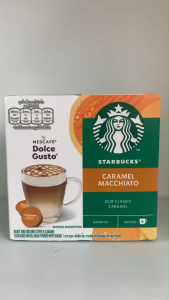 กาแฟสตาร์บัคส์ คาราเมล มัคคิอาโต เนสกาแฟ ดอลเช่ กุสโต้ 12 แคปซูล (แคปซูลนม 6 และ แคปซูลกาแฟ 6)
