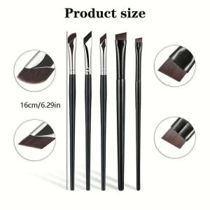5Pcs Eyeliner Brush Set Tilted Fine Blade Precise Application Makeup Brushes Skin Types Portable Eye Makeup Tools Free Shipping